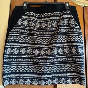 Karen Kane South Pacific Fiji Skirt Black Tan Stretch Pencil Sz M medium